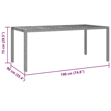 Trädgårdsmöbelset 9 pcs Svart konstrotting