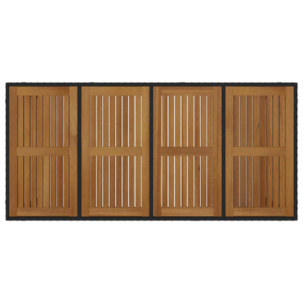 Trädgårdsmöbelset 9 pcs Svart konstrotting