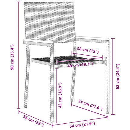 Trädgårdsmöbelset 11 pcs Beige konstrotting