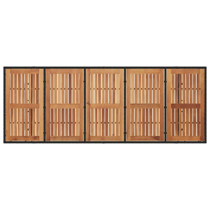 Trädgårdsmöbelset 9 pcs Svart konstrotting
