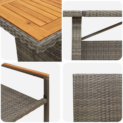 Trädgårdsmöbelset 11 pcs Grå konstrotting