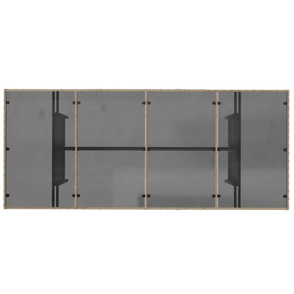 Trädgårdsmöbelset 7 pcs Beige konstrotting