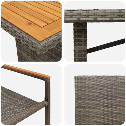 Trädgårdsmöbelset 7 pcs Grå konstrotting