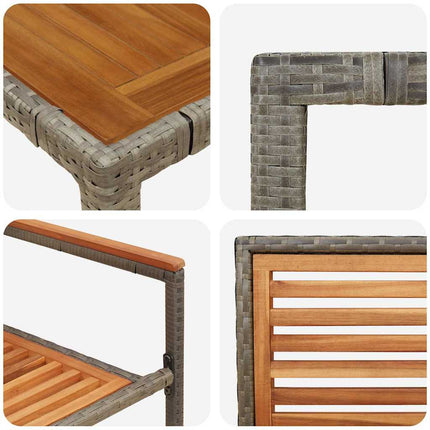 Trädgårdsmöbelset 5 pcs Grå och Brun konstrotting