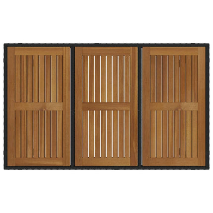 Trädgårdsmöbelset 5 pcs Svart och Brunt konstrotting