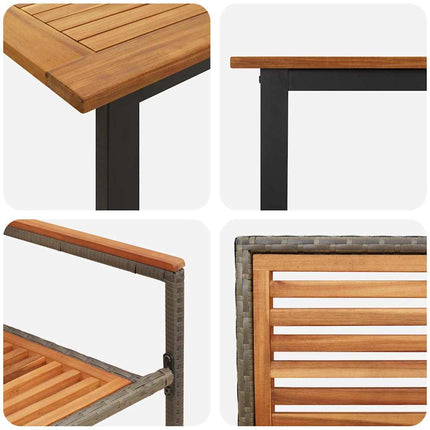 Trädgårdsmöbelset 7 pcs Grå Massivt Akaciaträ