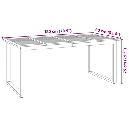 Trädgårdsmöbelset 7 pcs Beige Massivt Akaciaträ