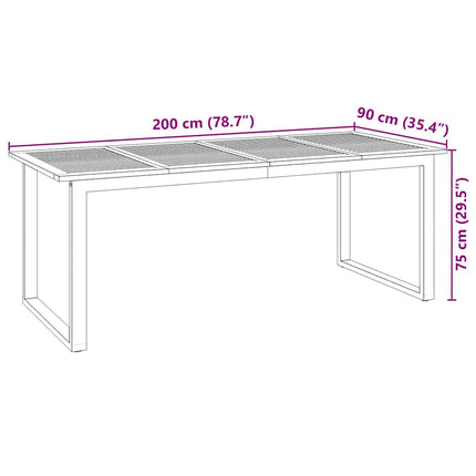 Trädgårdsmöbelset 7 pcs Svart Massivt Akaciaträ
