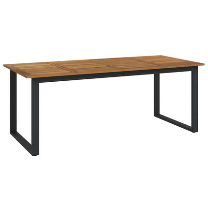Trädgårdsmöbelset 9 pcs Svart Massivt Akaciaträ