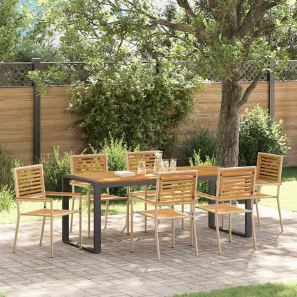 Trädgårdsmöbelset 7 pcs Beige och brun konstrotting