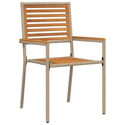 Trädgårdsmöbelset 9 pcs Beige och brun konstrotting