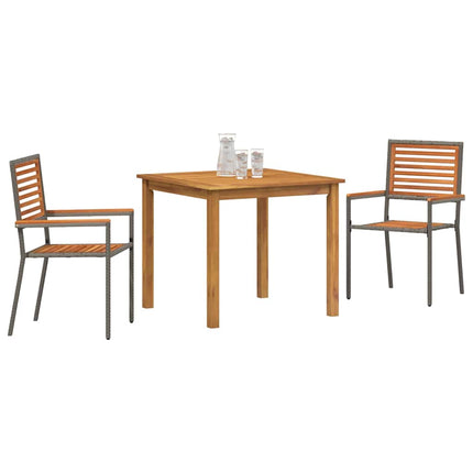 Trädgårdsmöbelset 3 pcs Grå Massivt Akaciaträ