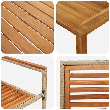 Trädgårdsmöbelset 3 pcs Beige Massivt Akaciaträ