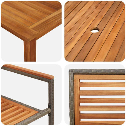 Trädgårdsmöbelset 5 pcs Grå Massivt Akaciaträ