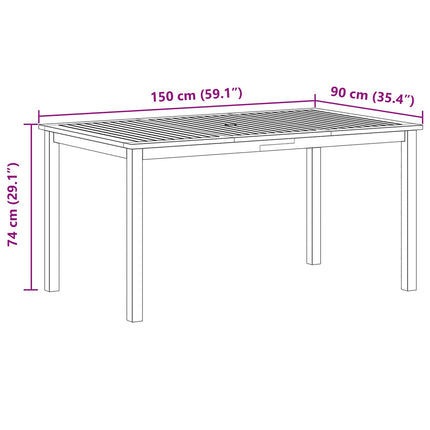 Trädgårdsmöbelset 5 pcs Grå Massivt Akaciaträ