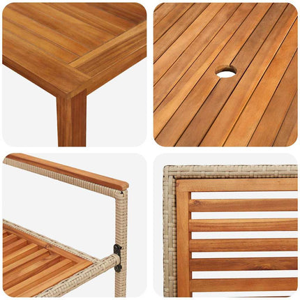 Trädgårdsmöbelset 5 pcs Beige Massivt Akaciaträ