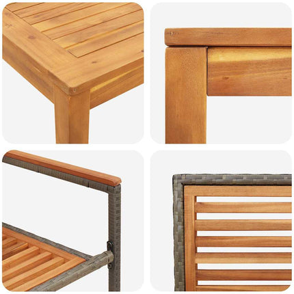 Trädgårdsmöbelset 3 pcs Grå Massivt Akaciaträ