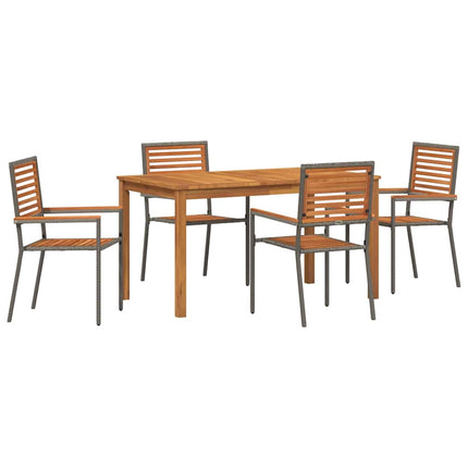 Trädgårdsmöbelset 5 pcs Grå Massivt Akaciaträ