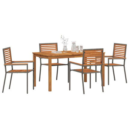 Trädgårdsmöbelset 5 pcs Grå Massivt Akaciaträ