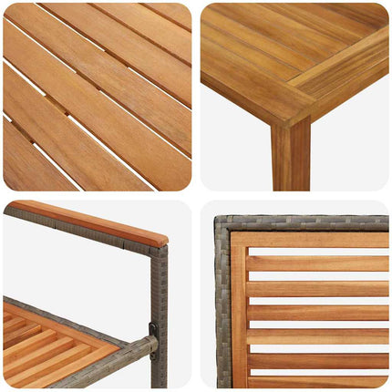Trädgårdsmöbelset 7 pcs Grå Massivt Akaciaträ