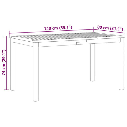 Trädgårdsmöbelset 7 pcs Grå Massivt Akaciaträ