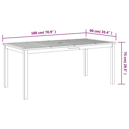 Trädgårdsmöbelset 7 pcs Svart Massivt Akaciaträ