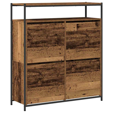 Skoskåp med hylla Gammalt trä 100 x 34 x 112 cm Konstruerat trä