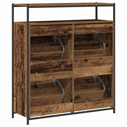 Skoskåp 100 x 34 x 112 cm Konstruerat trä Gammalt trä