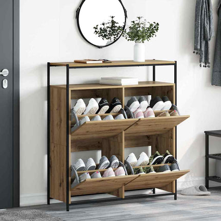 Skoskåp 100 x 34 x 112 cm Konstruerat trä Artisan Ek