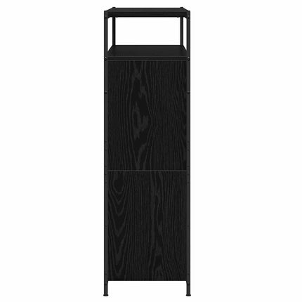 Skoskåp med hylla Svart Ek 100 x 34 x 112 cm Konstruerat trä
