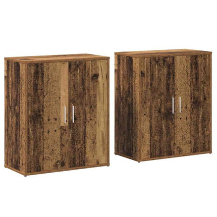 Sideboard 2 pcs Gammalt trä 60 x 31 x 70 cm Konstruerat trä