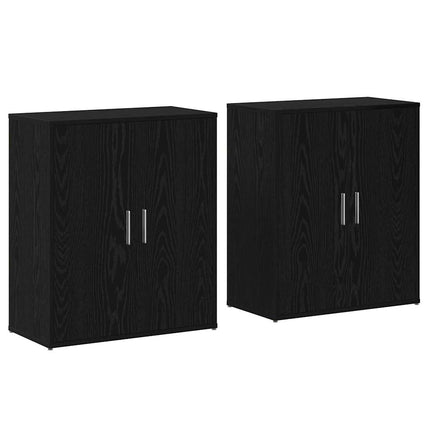 Sideboard 2 pcs Svart Ek 60 x 31 x 70 cm Konstruerat trä