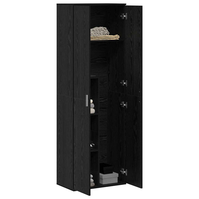 Highboard 60 x 35 x 180 cm Konstruerat trä Svart ek