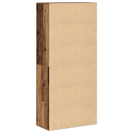 Högskåp med hylla Gammalt trä 80 x 39 x 178 cm Konstruerat trä
