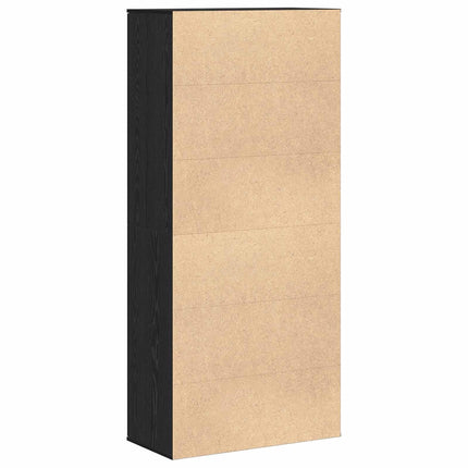 Högskåp med hylla Svart ek 80 x 39 x 178 cm Konstruerat trä
