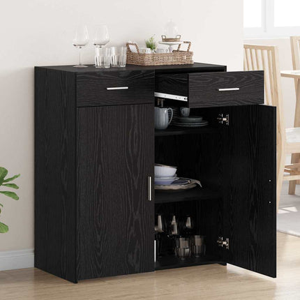 Förvaringsskåp Svart Ek 80 x 42.5 x 93 cm