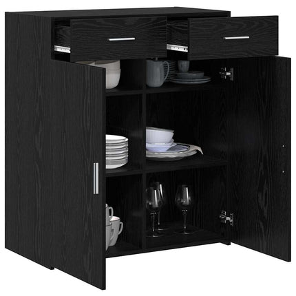 Förvaringsskåp Svart Ek 80 x 42.5 x 93 cm