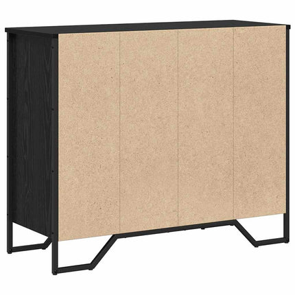 Kommode med låda med lagring 2 pcs Svart Ek 91 x 35,5 x 74,5 cm