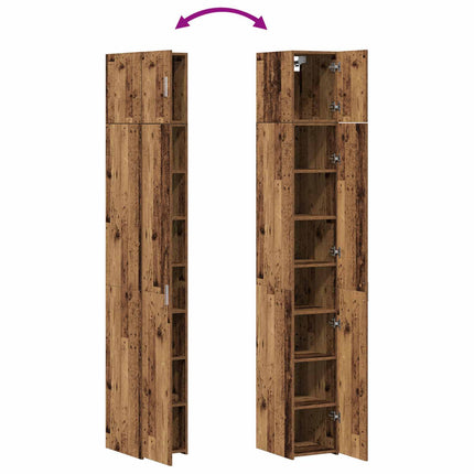 2-delat Förvaringsskåp med Hyllor 2 pcs Gammalt trä