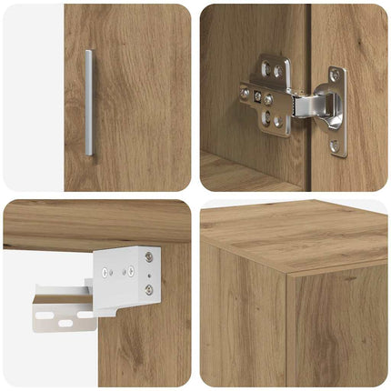 2-delat Förvaringsskåp med Hyllor 2 pcs Artisan-ek
