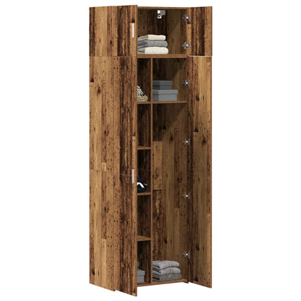 Förvaringsskåp 2 pcs Gammalt trä 70 x 42,5 x 185 cm