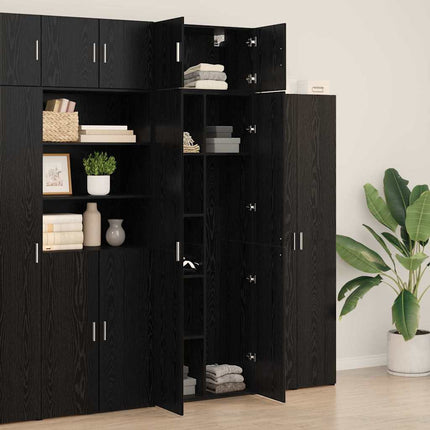 Förvaringsskåp 2 pcs Svart Ek 70 x 42,5 x 185 cm