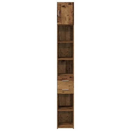 Förvaringsskåp med låda 2 pcs Gammalt trä 30 x 42,5 x 225 cm