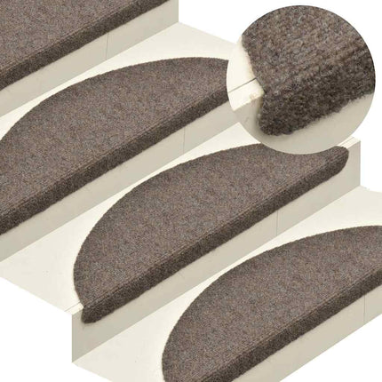 Trappmattor självhäftande 20 st 65x21x4 cm beige halvrunda stora