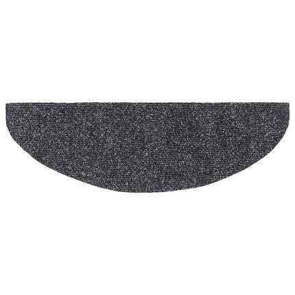 Trappmattor självhäftande 30 st 65x21x4 cm mörkgrå halvrunda stora
