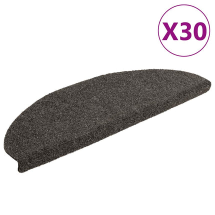 Trappmattor självhäftande 30 st 65x21x4 cm antracit halvrunda stora