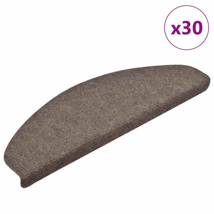 Trappmattor självhäftande 30 st 65x21x4 cm beige halvrunda stora