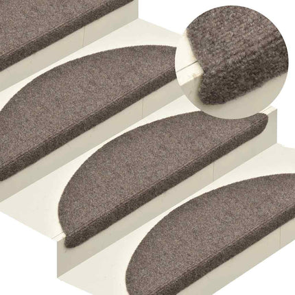 Trappmattor självhäftande 30 st 65x21x4 cm beige halvrunda stora