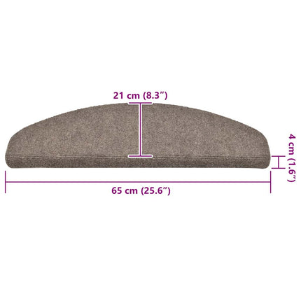 Trappmattor självhäftande 30 st 65x21x4 cm beige halvrunda stora