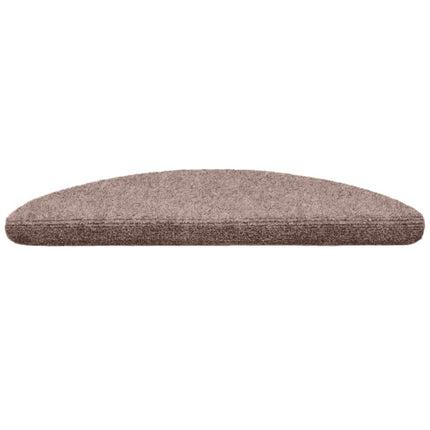 Trappmattor självhäftande 20 st 56x17x3 cm ljusbrun halvrunda